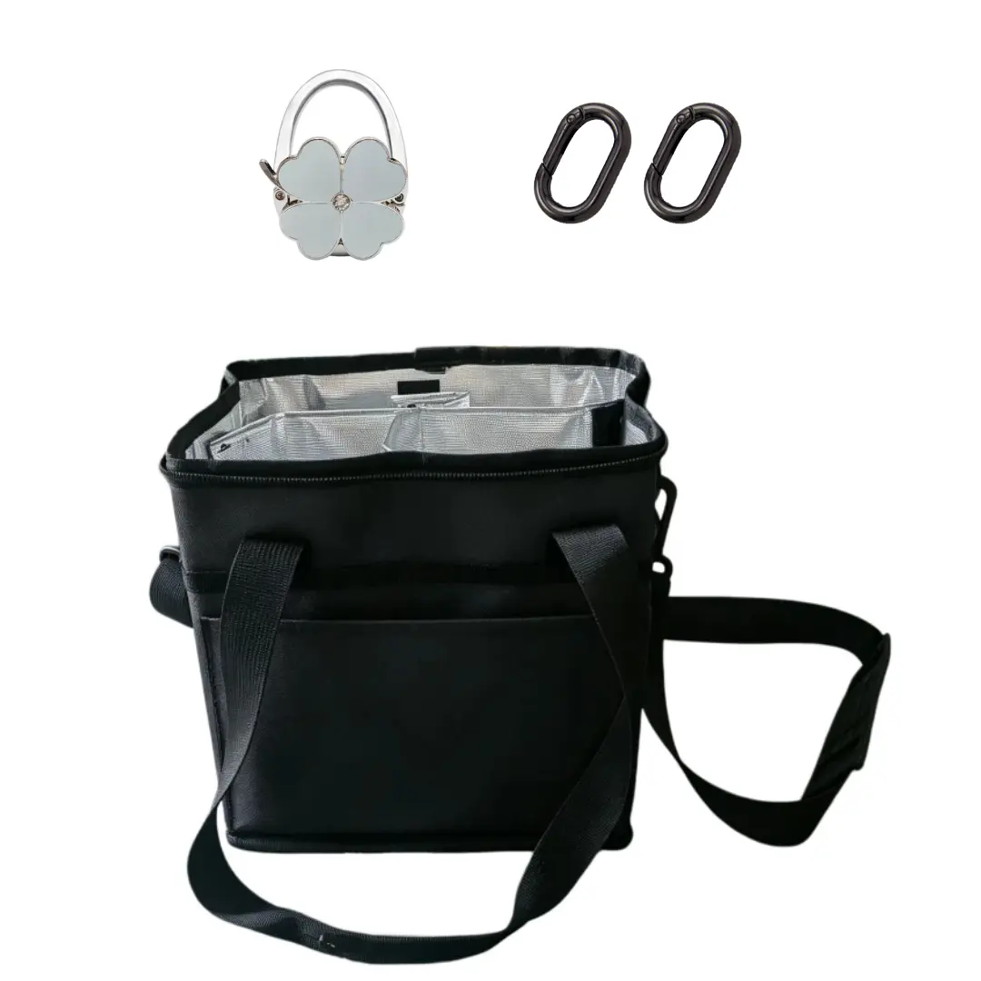 4Pcs Insulated Drink Carrier Bag with Hook Set, Multiple Tumbler Carrier Caddy, Water Bottle Holder with Adjustable Strap, Drink Tote for Coffee, Travel, Outings