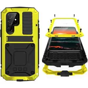 Heavy Duty Aluminium Metal Armor Phone Case For Samsung S25 S24 S23 S22 S21 Ultra S20 Plus A32 Shockproof Cover Screen Protector