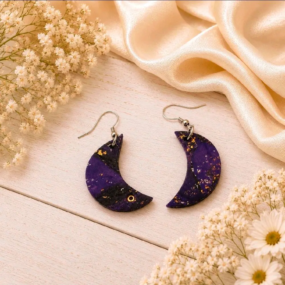 Handmade Luna's Crescent Dangle Earrings