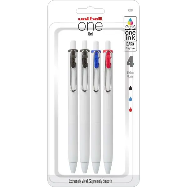 Uni-Ball 0.7 mm UB One Gel Pens, Assorted - Pack of 4