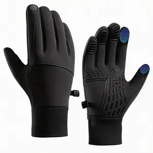 Outdoor Cycling Gloves Men's Winter Sports Windproof hydrophobic surface Plus Velvet Warm Touch Screen Warm Gloves