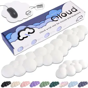 Qloud Cloud Wrist Rest Keyboard Wrist Rest for Computer Keyboard Pad, Cloud Keyboard Wrist Rest, Wrist Pad for Keyboard, Memory , Non Slip Base, Comes with  Pad - White