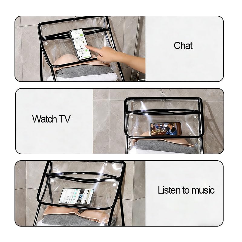 Transparent Bathroom Hanging Clothes Bag Hanging Bathroom Wash Bag Dorm Supplies Dorm Room Essentials Waterproof Shower Storage Organizer phone mount