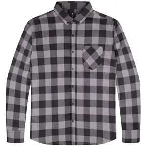 Mens Flannel Shirts Button Down (Grey)