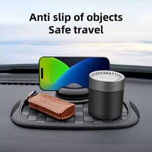 Car Dashboard Anti-Slip Pad with Phone Holder & Number Plate Mount Dashboard Organizer Steering Wheel Accessory Hands-Free Holder Non-Slip Surface for All s Compatible with Smartphones Tablets Mounting Mat
