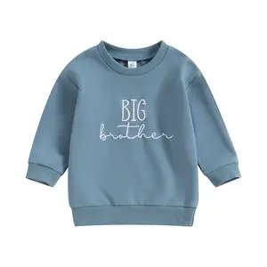 Big Brother Sweatshirt Toddler Boy Big Bro Letter Print Pullover Crewneck Long Sleeve Shirt Fall Tops