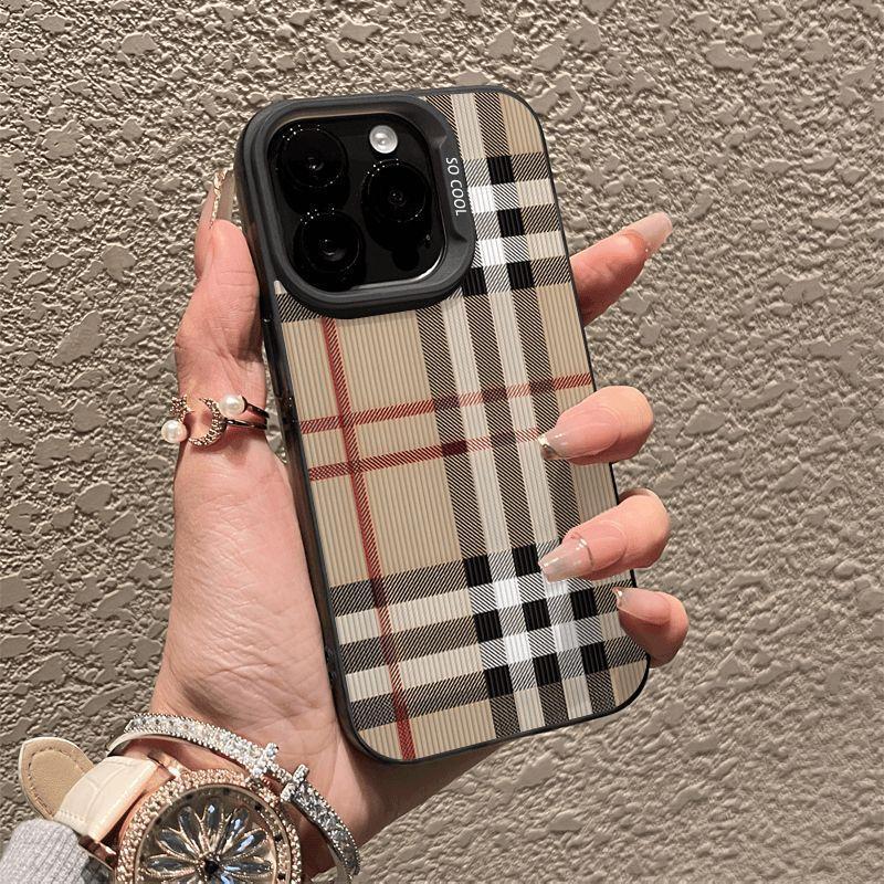 Creative Simple Plaid Applicable iPhone 17 16 Plus 15 Promax 14 13 12 11 Drop-Resistant Protective case.HM163