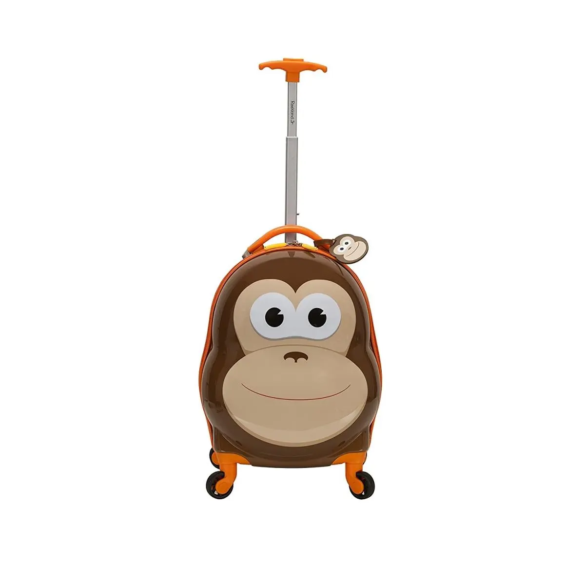 212 MAIN Rockland JR Upright Roller Carry On Luggage - 3D Animal (Monkey) Printed Polycarbonate Construction, Playful Look, Telescopic Handle
