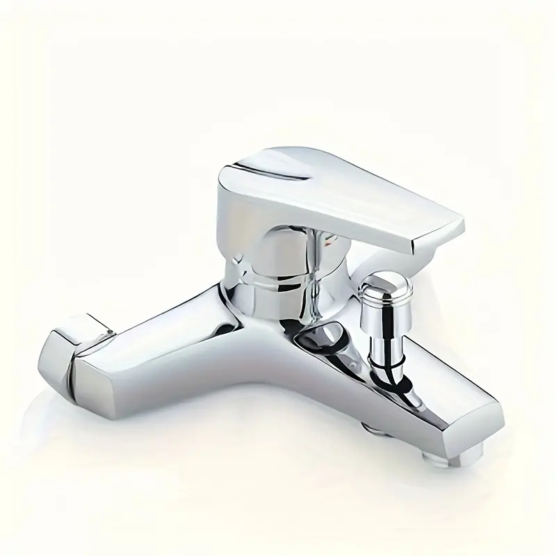 Polished Wall-Mounted Shower Faucet, Classic Style with Multiple Components, Dual-Control Lever, Cartridge Valve, for Bathroom Bathtub Mixer Tap, Shower Head, and Handheld Showerhead, Showerhead for Bathroom, Bathroom Faucets