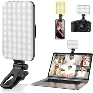 ANAUTIN Selfie Light, 60 LED 2200mAh Rechargeable Cell Phone Fill Light 7 Modes, 10-Level Brightness, Portable Clip on Light for Phone/Tablet/Laptop, Zoom Call Vlog Makeup TikTok Video Fill Light Accessories Camera Cellphone Smartphone Mobile Mount