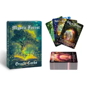50 magical Enchanted forest witch oracle card set, Witch theme, tarot cards for insight, wisdom and Intuition, Direction, Inspiration, natural magic series, suitable for beginners, Personal Reflection, Mystical Theme