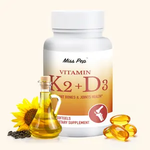 Miss Pep Vitmain D3 K2 Supplements |  Heart/Teeth/Servings for Bone and Joint Healthcare Dietary Supplement | approved by the FDA | 30 Day Supply
