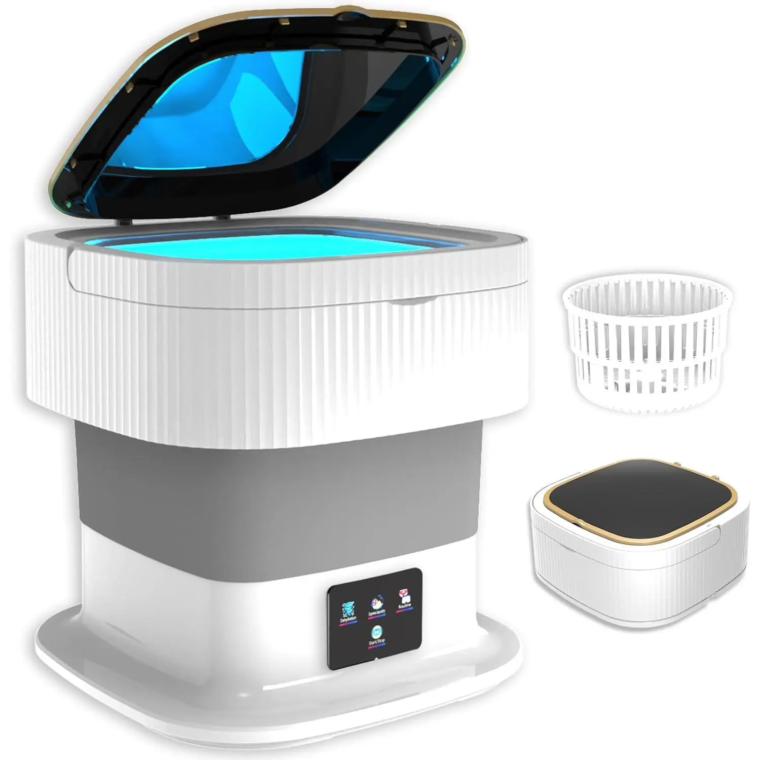 Large Capacity Blue Light Sterilization All-in-One Portable Washing Machine, 11.5L Large Capacity, with Rotating Dryer