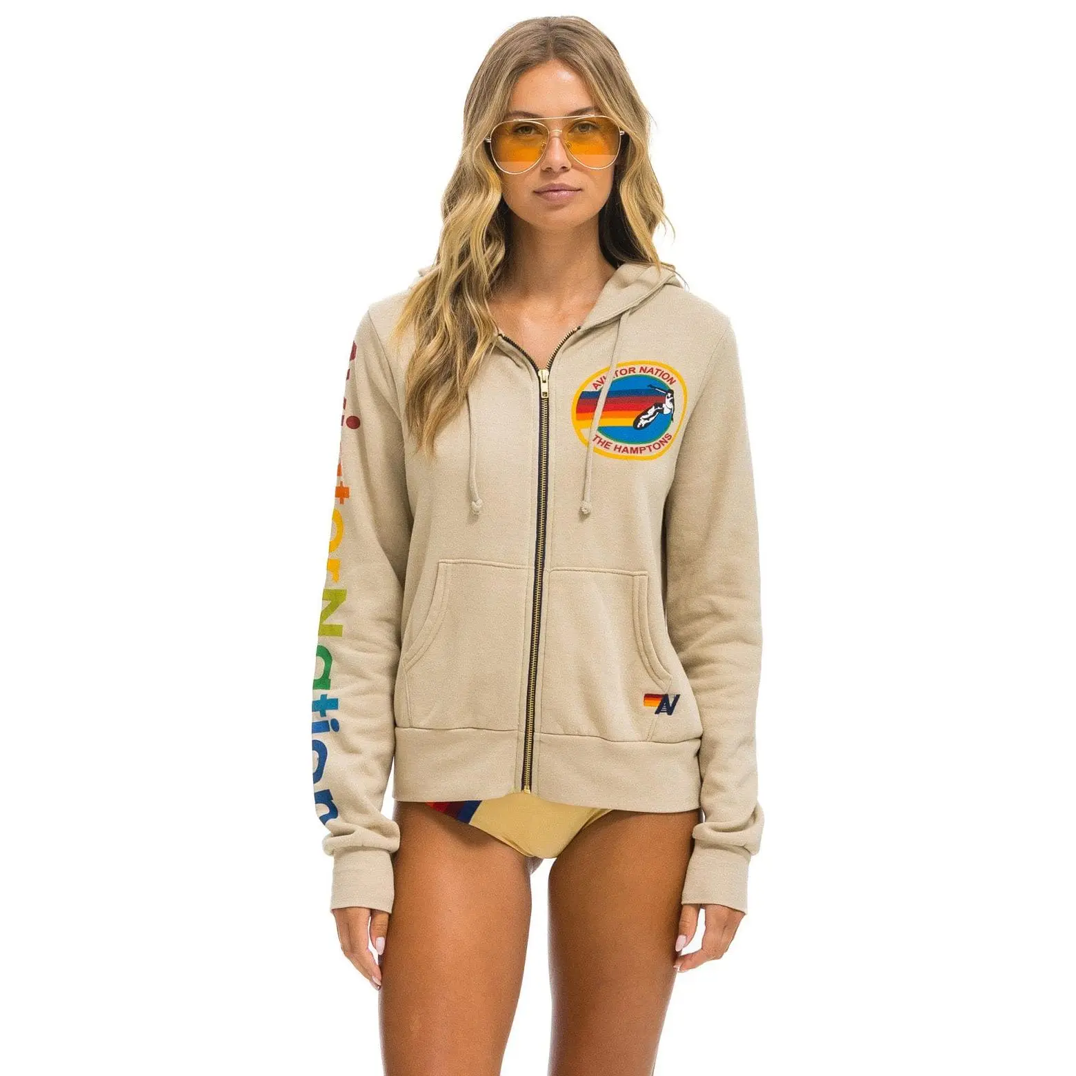 AVIATOR NATION HAMPTONS HOODIE - SAND