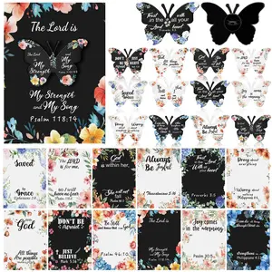 48 Set Graduation Christian bible verse pins with Scripture Card Cross Lapel Pin Jesus Beautiful Brooch Pentecost Back to School Romantic Anniversary Gifts for Wife Butterfly Cross Shaped Church Bible Religious Gift for Women Men Coworker Sunday School