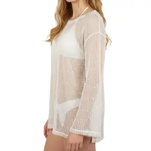 Sexy Crochet Sheer Kaftan Beach Dress Swimsuit Swim Cover-Up One Piece
