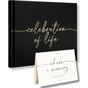 Elegant Celebration of Life Funeral Guest Book for Memorial Service - In Loving Memory Condolences Guest Book for Funeral