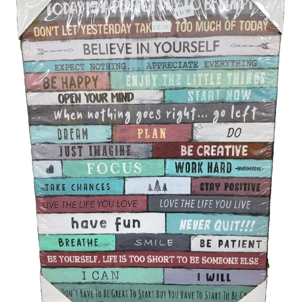 Frameless Inspirational Artistic Canvas Print – Positive Quote Wall Art, Gift for Home Office, Living Room Home Decor Supplies