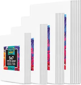 Canvases for Painting, 24 Pack Paint Canvas Board Panels Set 5x7, 8x10, 9x12, 11x14 Inches 100% Cotton Painting Supplies for Acrylic, Oil & Watercolor