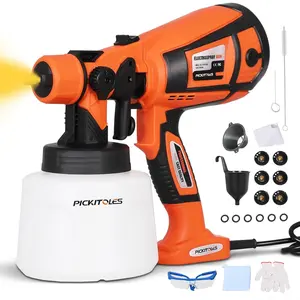 1000W Paint Sprayer HVLP Spray Paint Gun for Painting with 6 Brass Nozzles & 3 Spray Patterns for Painting Home Interior Wood Furniture Walls