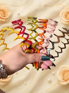 Zig Zag Headbands for Women 6-Pack Anti-Slip Fashion Accessories with Combs Tortoiseshell & Black Variety Comfortable Hair Styling Bands Multi-Color Pack 12.7×15.2 cm