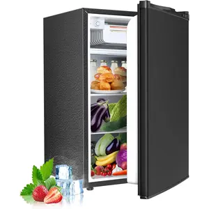 Kismile 4.5 Cu.ft Portable Mini Fridge with Freezer - Personal Compact Refrigerator, Reversible Single Door, Adjustable Thermostat, Low Noise, Energy Efficient for Office, Dorm (Black), Portable Fridge, Personal Refrigerator