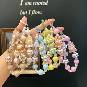 1pc Cartoon Phone Chain Lilith Series Hand-painted Beaded Phone Pendant Bag Decoration Keychain(includes Hanging Piece