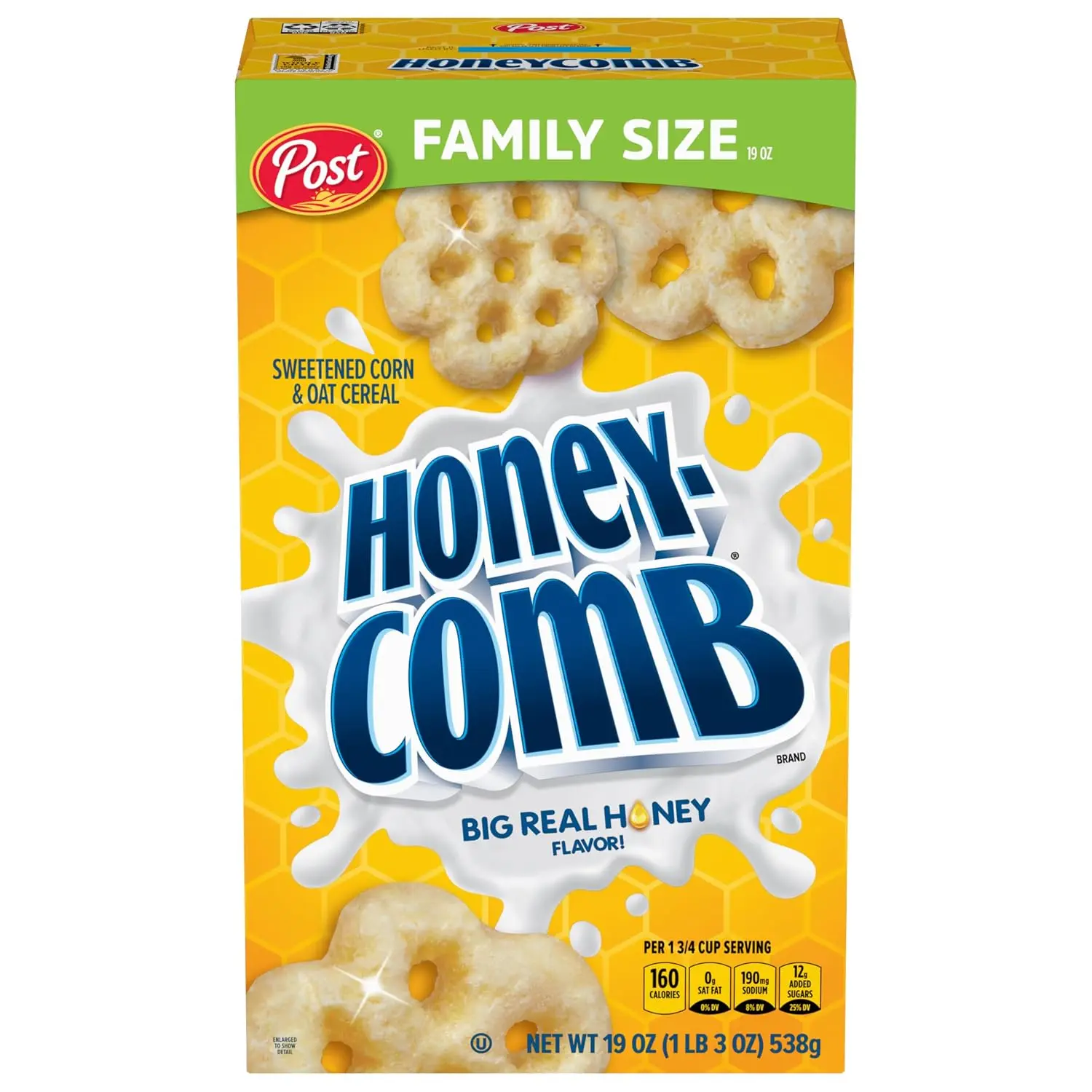 Breakfast Cereal, Made with Real Honey, 19 oz Box | Made With Whole Grain, No Artificial Colors And Flavors, Dye Free, On The Go Treat, Snack For Kids And Adults