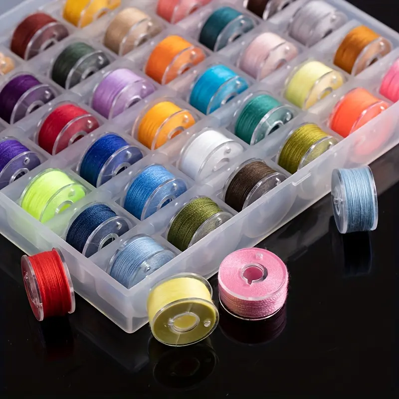 25 Spool Sewing Thread Set with Storage Box, Sewing Supplies Crafts, Durable Machine Threads, Clothing Sewing Lines, Basic Sewing Tool Organizer, Sewing Products
