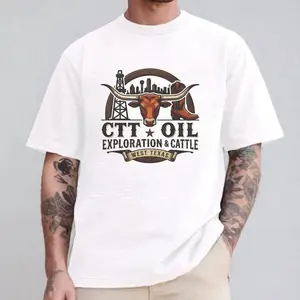 Winter outfits CTT Oil Exploration & Cattle T-Shirt, Oilfield Ranch Graphic, Landman Tee, Unisex, Tops
