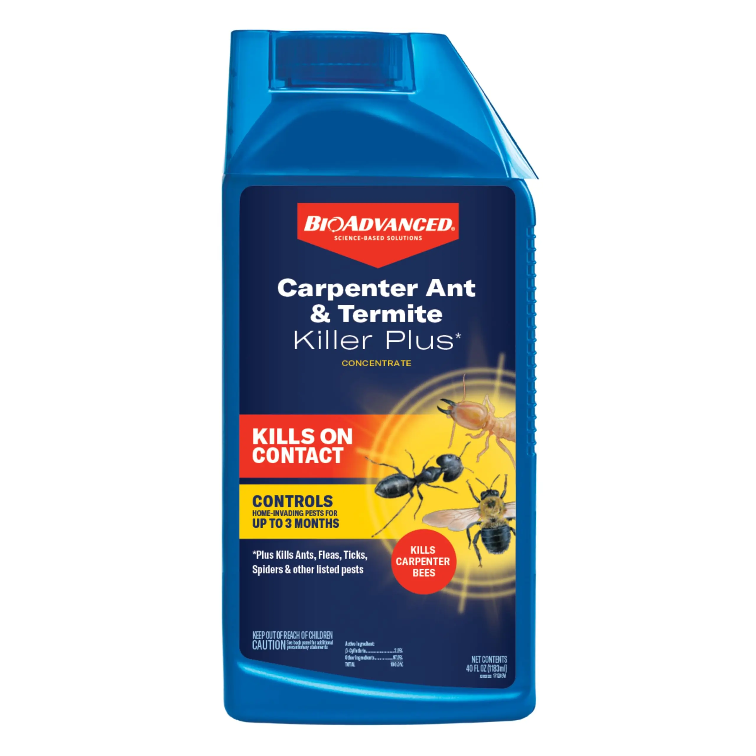 40 oz Outdoor Carpenter Ant & Termite Killer Concentrate, Controls 75+ Listed Insects, Up to 3 Months Protection, Covers Up to 21,000 sq ft