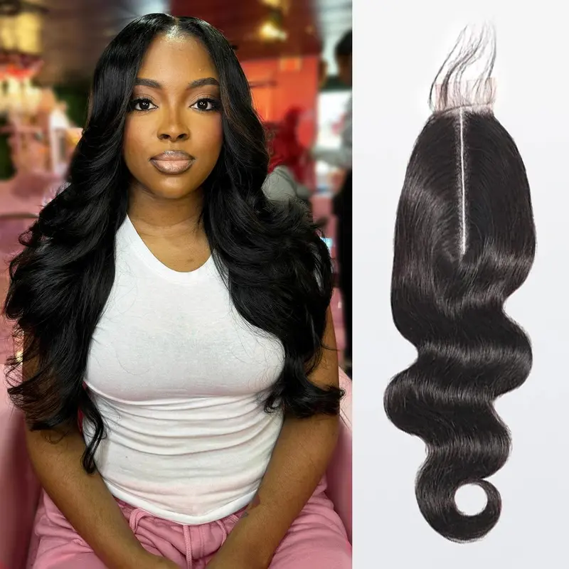 [Wequeen] Transparent & HD Lace Closure 10A Grade 2"x6";4"x4";5"x5";13"x4" Upgrade Body Wave Straight #1B Natural Black 12-20inch Budget Friendly Hd Lace Wigs Human Hair Wear
