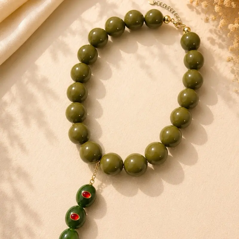 Olive Martini Statement Necklace
