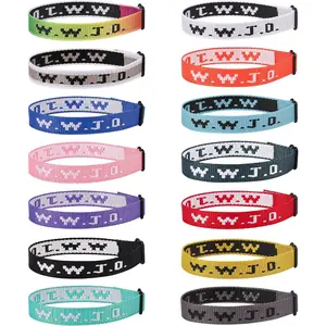 14 Piece Wwjd Christian Bracelet Set, Unisex Adjustable Basketball Wristbands, Perfect Gift for Christmas and Halloween