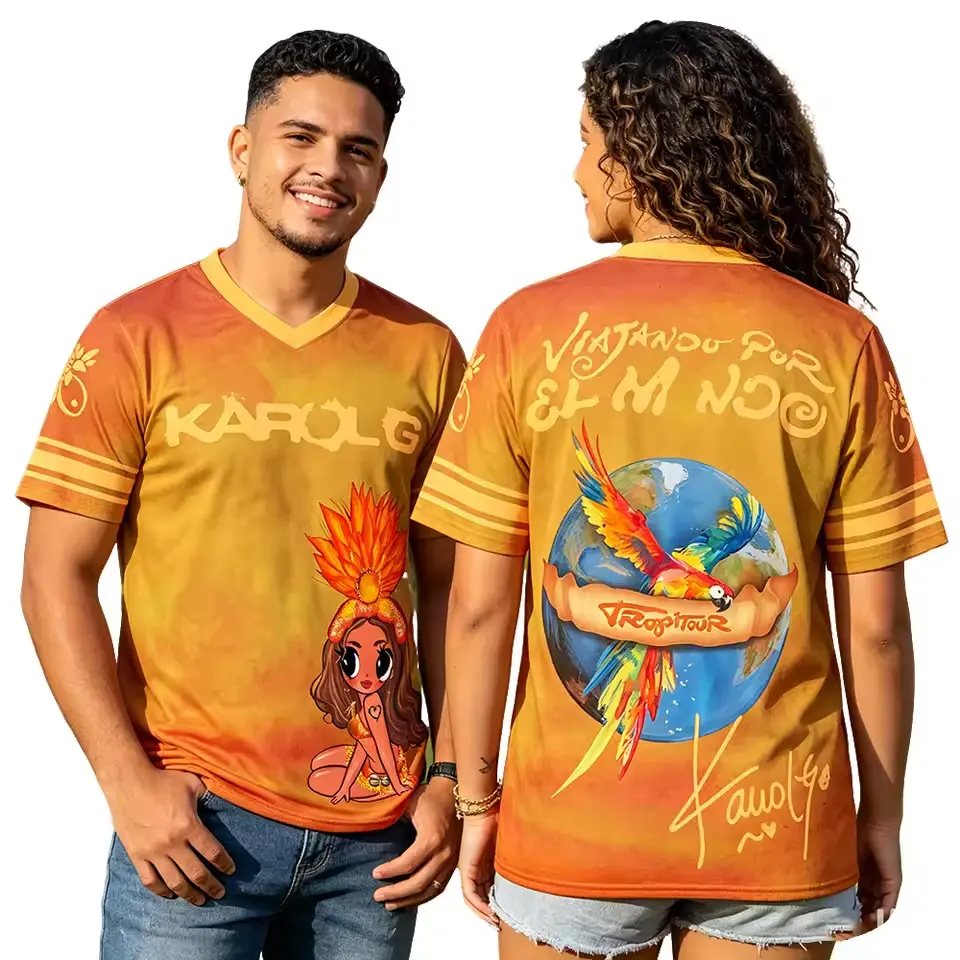 2026 Tropicoqueta Jersey Football Tee V-neck Summer T-shirt Unisex Streetwear