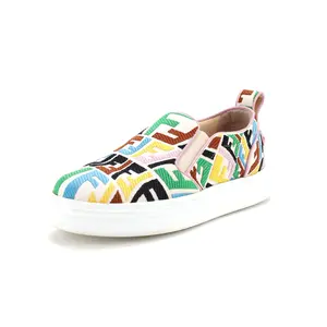 Pre-owned Fendi Women's Fendi Rise Slip-On Sneakers Vertigo Zucca Cotton by Rebag