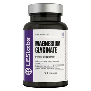 LES Labs Magnesium Glycinate 225mg - 120 Capsules for Restful Sleep Heart Health & Muscle Function Non-GMO Supplement