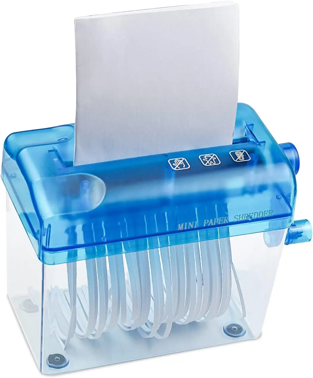 Mini Hand Shredder Portable Paper Shredder Manual Shredder Documents Paper Cutting Tool Home Office Desktop Stationery Christmas Birthday Gift Blue