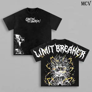 Ultra Instinct Kakarot Saiyan Warrior Washed Tee – Anime Manga Graphic Double Printed T-Shirt, Menswear Heavy Cotton Unisex Oversize Streetwear Vintage