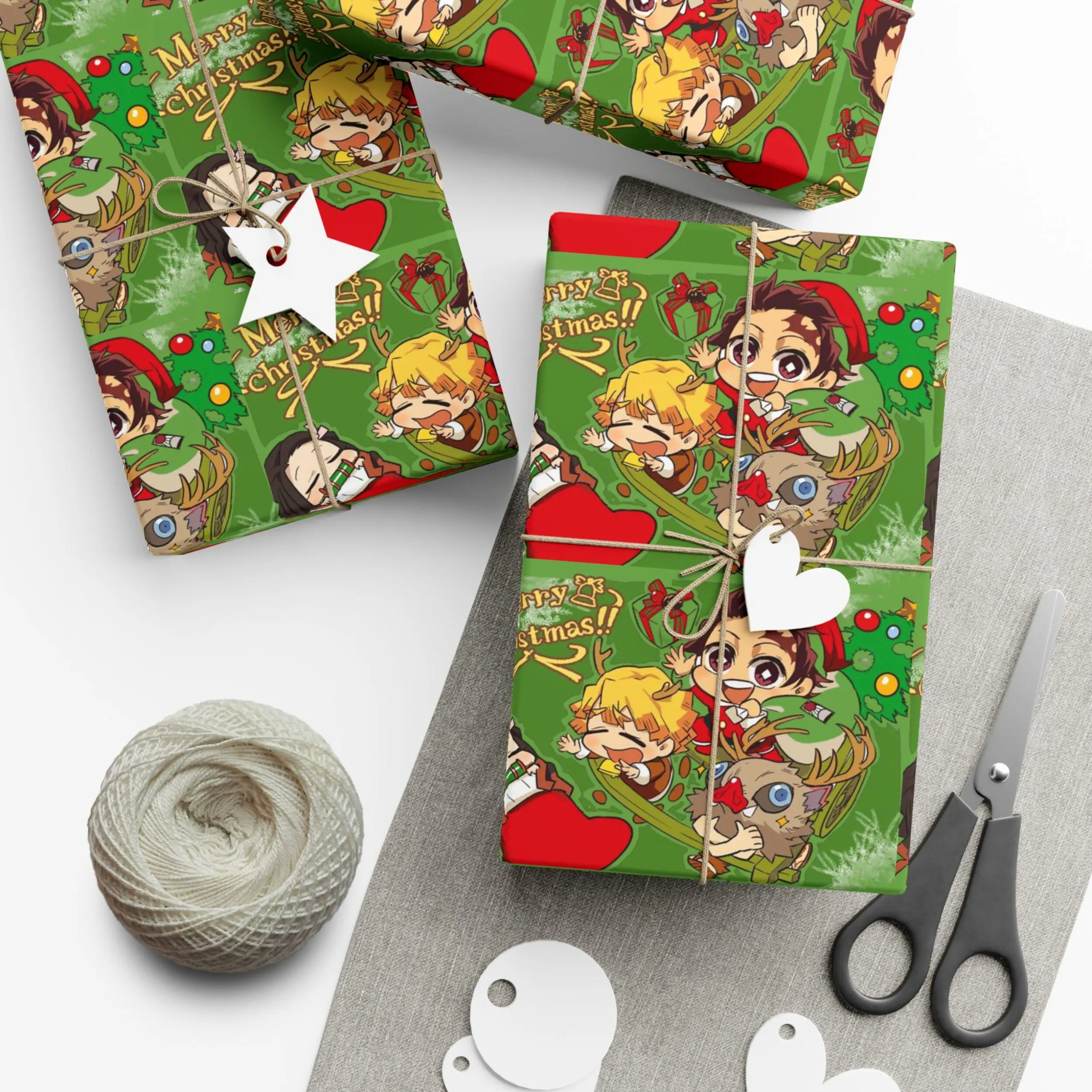 Friends Anime Christmas Gift Wrap, Demon Slayer Inspired Manga Wrapping Paper - Perfect for Gift Wrapping for Loved Ones, Party, Holidays & Special Occasions
