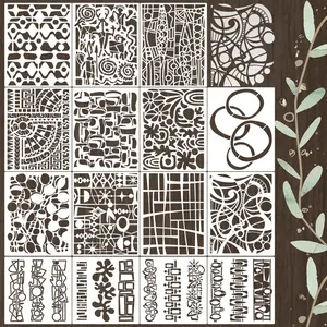 Stencils for Crafts  Texture Stencils Geometric Stencil for Painting on  Furniture Card Canvas Paper Scrapbook