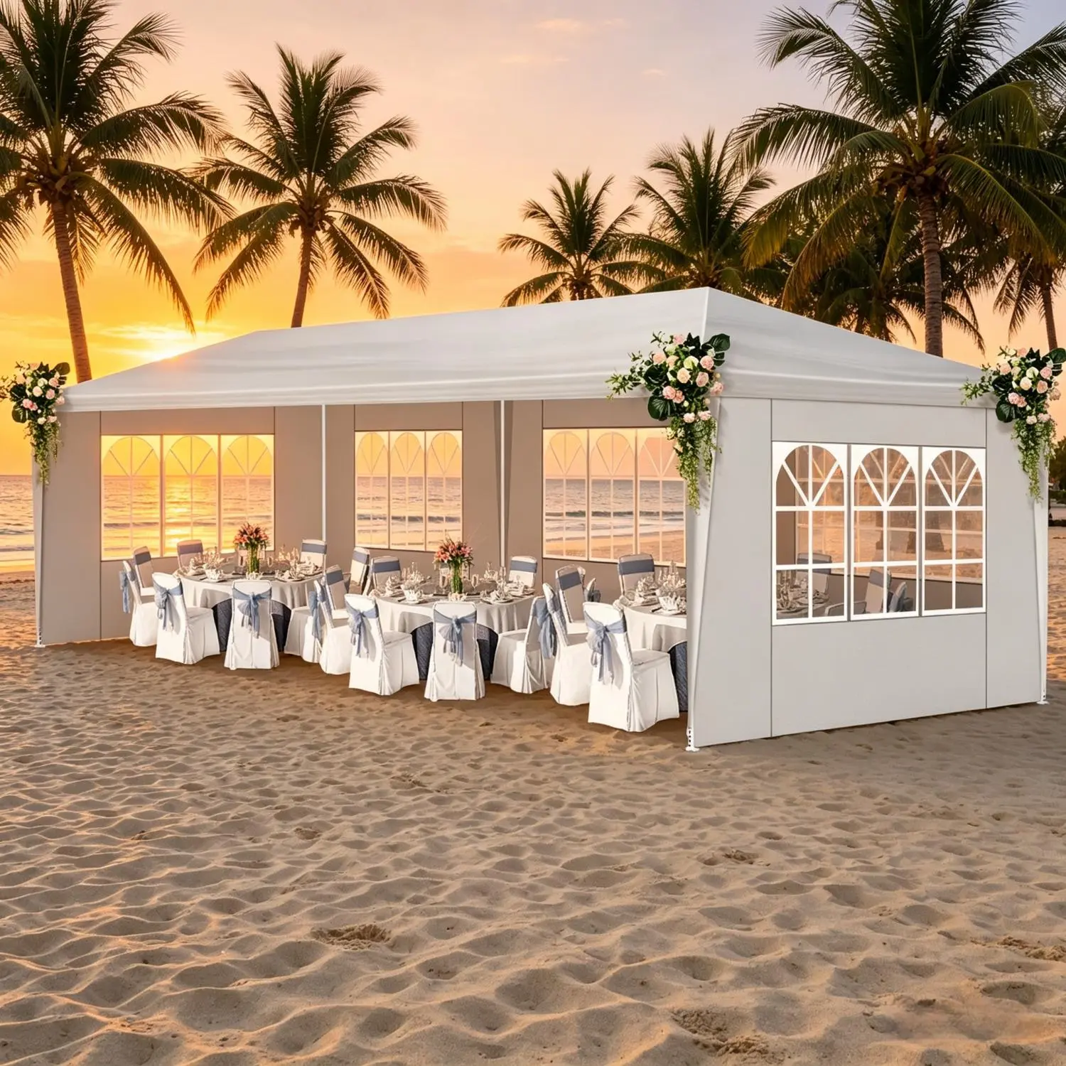 Outdoor Canopy Tent, Party Tent with Removable Sidewalls, Event Tents for Parties, Outside Waterproof Wedding Canopy, 10'x20'/30', Deals for You Days