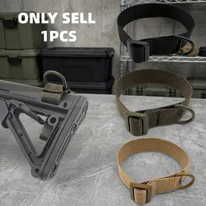 Universal Ring Harness Adapter, Durable Nylon Strap with Metal D-Ring and Elastic Loop, Adjustable Multi-Purpose Gear Tie, Outdoor Use, 1"-3.25" Diameter, Versatile Strap