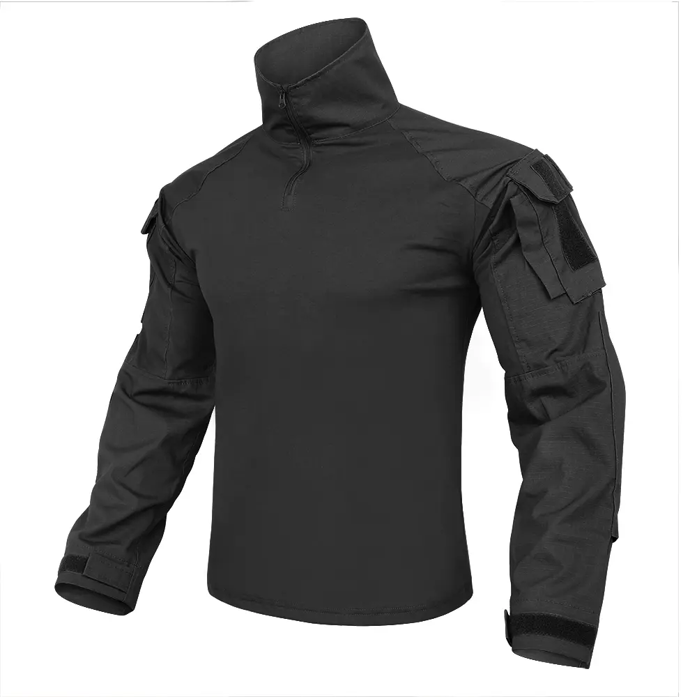 KRYDEX Men's G3 Tactical BDU Combat Jersey Shirt - Tiger Stripe Camo NYCO Cotton Fabric, Removable Elbow Pads, for Hunting Workwear | Menswear Tactical Equipment, Uniform, Sleeve, Clothes, Protective Gear, Removable Pads, Nyco Blend, No Melt / No Drip, Sm
