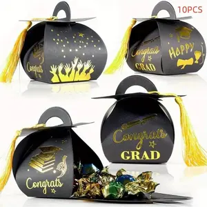 Graduation Cap Gift Box Set, Graduation Candy Box, Party Decoration for Graduation Ceremony, Mother's Day Spring Season School Decorations
