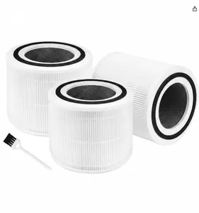 3-Pack Core 300 Replacement Filter Compatible with LEVOIT Core 300 and Core 300S Air Purifier, H13 True HEPA & Activated Carbon, Replace Core300-RF, White