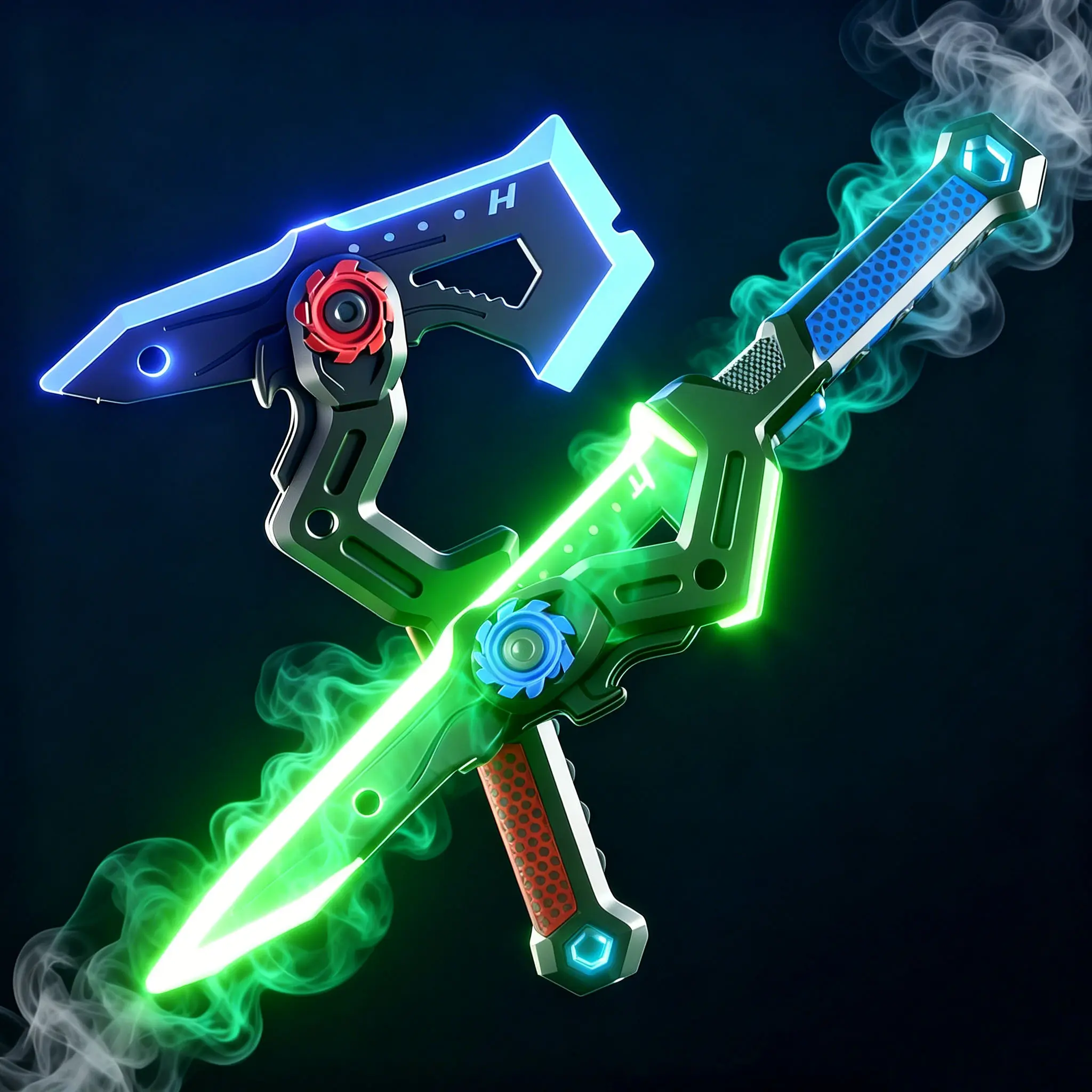 2-in-1 LED Light-Up Axe Lightsaber Toy - Transformable Cyber Battle Weapon with Cool Flashing Lights, Interactive Role-Play Toy, Ideal Birthday Boy Gifts