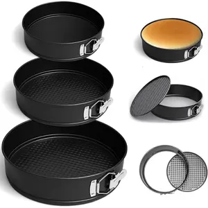 6, 8, 10 Inches Springform Pan Set, Non-Stick Round Spring Form With Removable Bottom, Spring Form Pans For Cheesecake, Cake Mold Cheesecake Pan For Baking