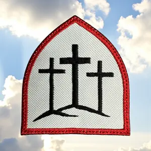 Christian 3 Crosses Tactical Patch 3.01" X 3.33" for Tactical or Religious Apparel Fabric Design