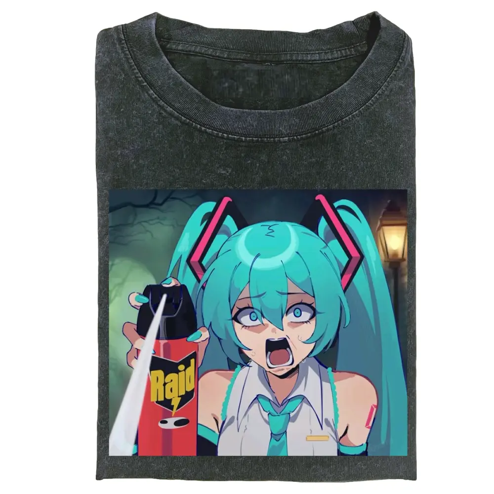 Miku T-Shirt, Funny Anime Dance Meme Tee, Vintage Vocaloid Graphic Shirt, Kawaii Aesthetic Fan Gift, Miku Meme Streetwear
